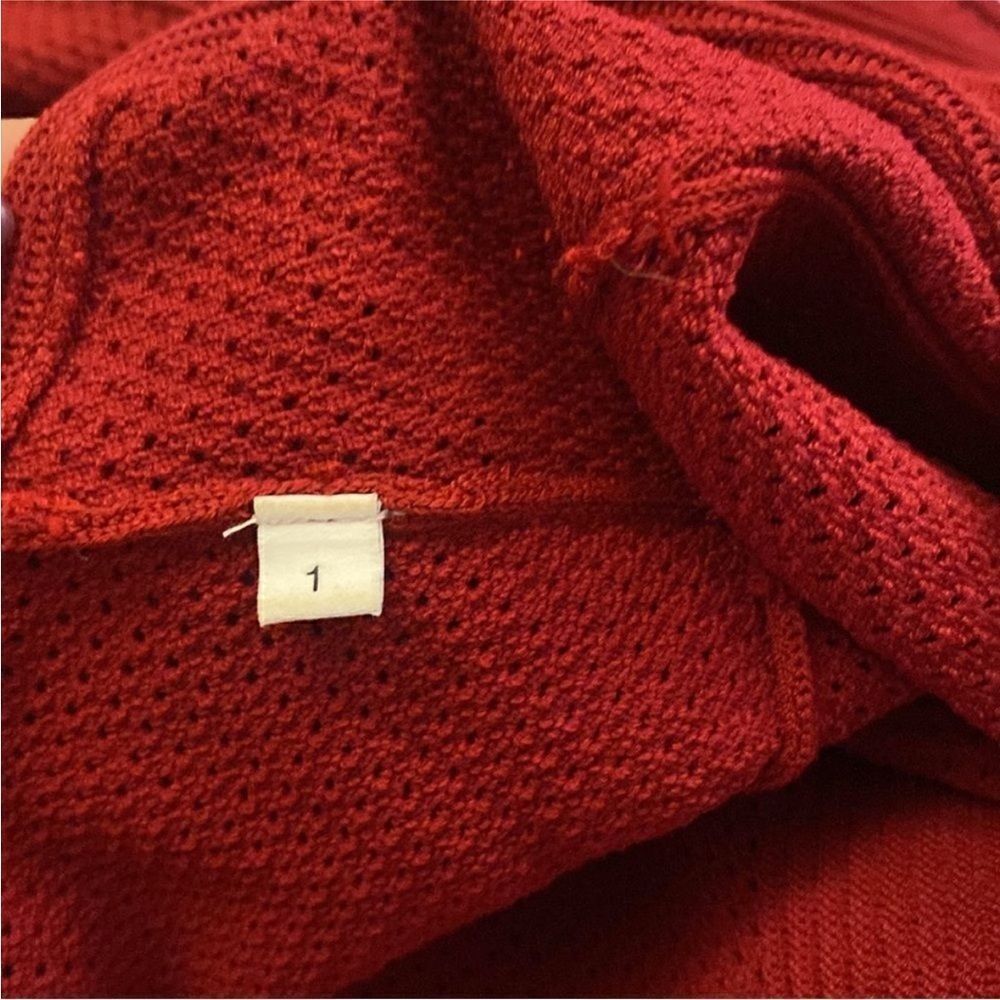 Sandro Red Milau Pointelle Ribbed Dress, S - Picture 12 of 15